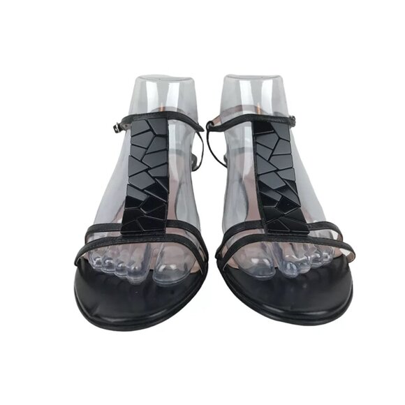 Anne Klein Womens Black Leather Open Toe‎ Slingback Stiletto Heel Size US 8.5 M - Picture 3 of 9